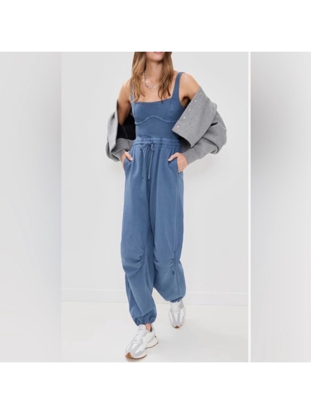 Free People movement inbound skyline misty blue jumpsuit sz S